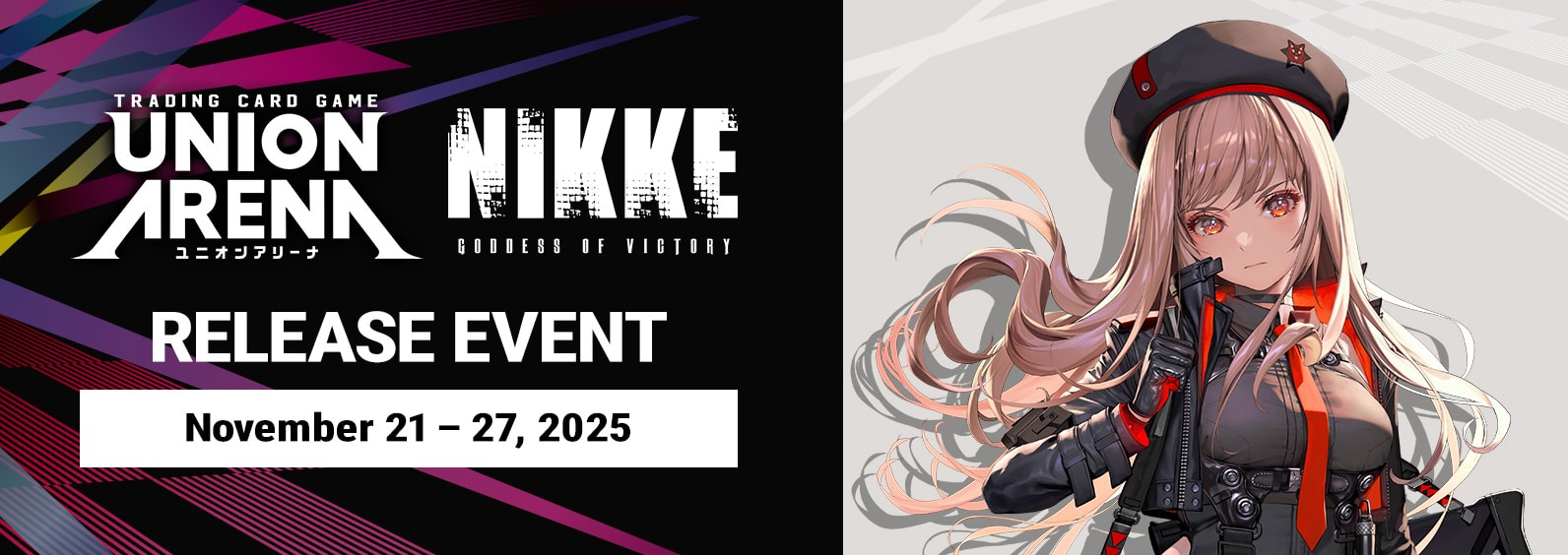 UE14BT GODDESS OF VICTORY NIKKE Release Event Cards set logo