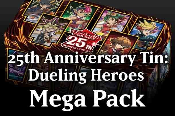 25th Anniversary Tin Dueling Heroes Mega Pack set logo